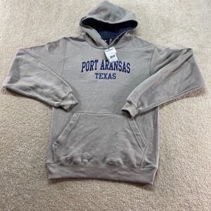 Valani Hoodie Mens Small Granite Grey Port Aransas Texas Graphic Sweatshirt